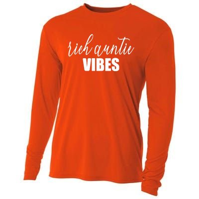 Funny Rich Auntie Vibes Quote Cool Best Aunty Humor Birthday Gift Cooling Performance Long Sleeve Crew