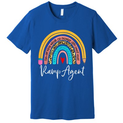 Funny Ramp Agent Rainbow Leopard Travel And Tourism Work Cool Gift Premium T-Shirt