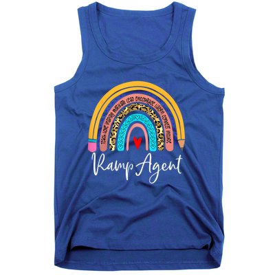 Funny Ramp Agent Rainbow Leopard Travel And Tourism Work Cool Gift Tank Top