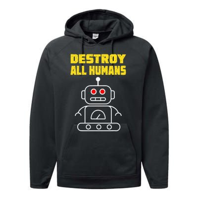 Funny Robot AI Destroy All Humans Esports Fighting Performance Fleece Hoodie