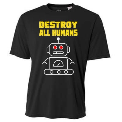 Funny Robot AI Destroy All Humans Esports Fighting Cooling Performance Crew T-Shirt