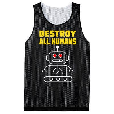 Funny Robot AI Destroy All Humans Esports Fighting Mesh Reversible Basketball Jersey Tank