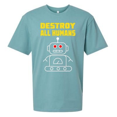 Funny Robot AI Destroy All Humans Esports Fighting Sueded Cloud Jersey T-Shirt