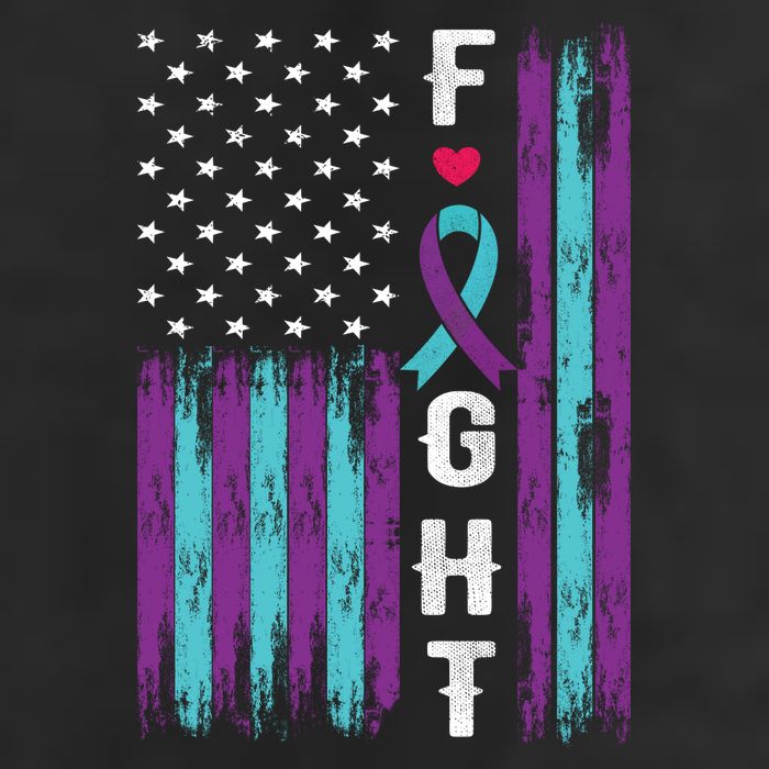 Fight Ribbon American Flag Suicide Prevention Awareness Cool Comfort Performance Bucket Hat