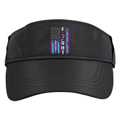 Fight Ribbon American Flag Suicide Prevention Awareness Adult Drive Performance Visor