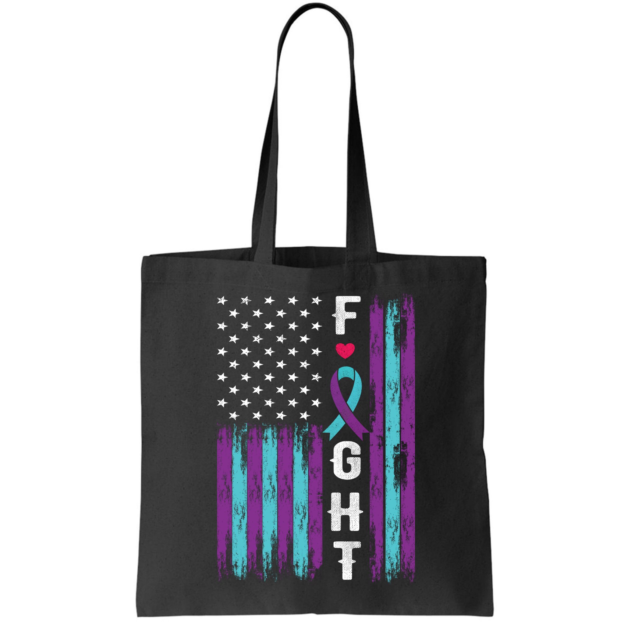 Fight Ribbon American Flag Suicide Prevention Awareness Bag