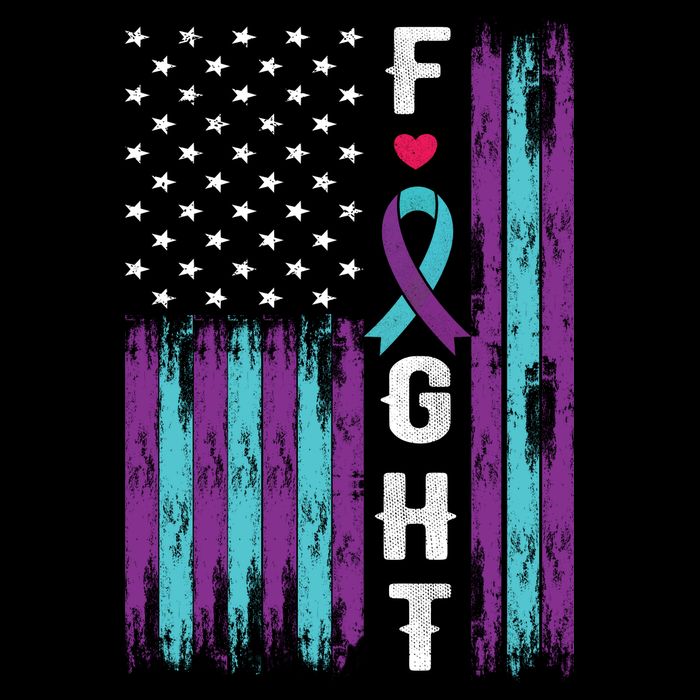 Fight Ribbon American Flag Suicide Prevention Awareness Bag