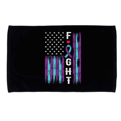 Fight Ribbon American Flag Suicide Prevention Awareness Microfiber Hand Towel