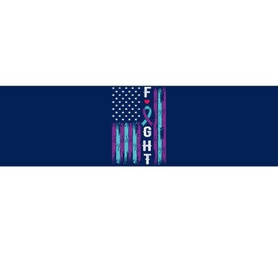 Fight Ribbon American Flag Suicide Prevention Awareness Bumper Sticker