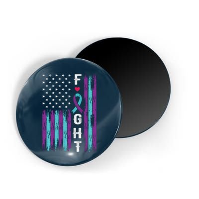 Fight Ribbon American Flag Suicide Prevention Awareness Magnet