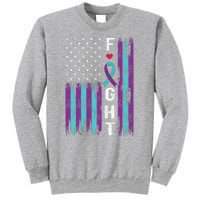 Fight Ribbon American Flag Suicide Prevention Awareness Sweatshirt