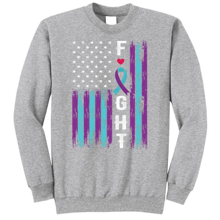 Fight Ribbon American Flag Suicide Prevention Awareness Sweatshirt