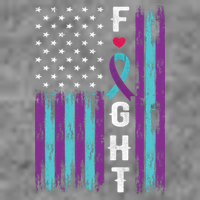 Fight Ribbon American Flag Suicide Prevention Awareness Premium T-Shirt