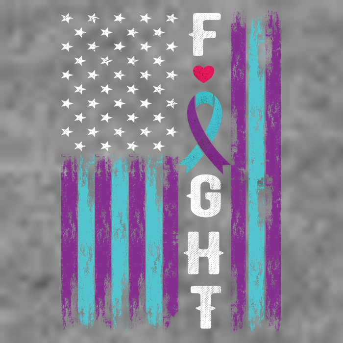 Fight Ribbon American Flag Suicide Prevention Awareness Premium T-Shirt
