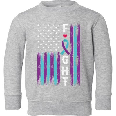 Fight Ribbon American Flag Suicide Prevention Awareness Toddler Sweatshirt