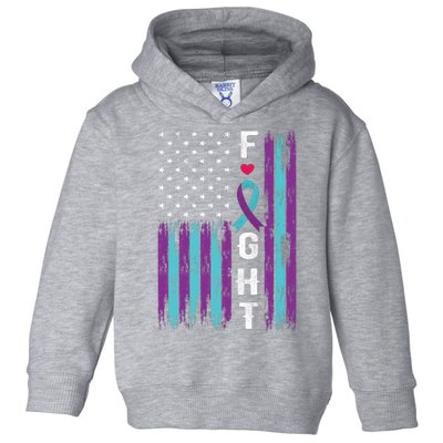 Fight Ribbon American Flag Suicide Prevention Awareness Toddler Hoodie