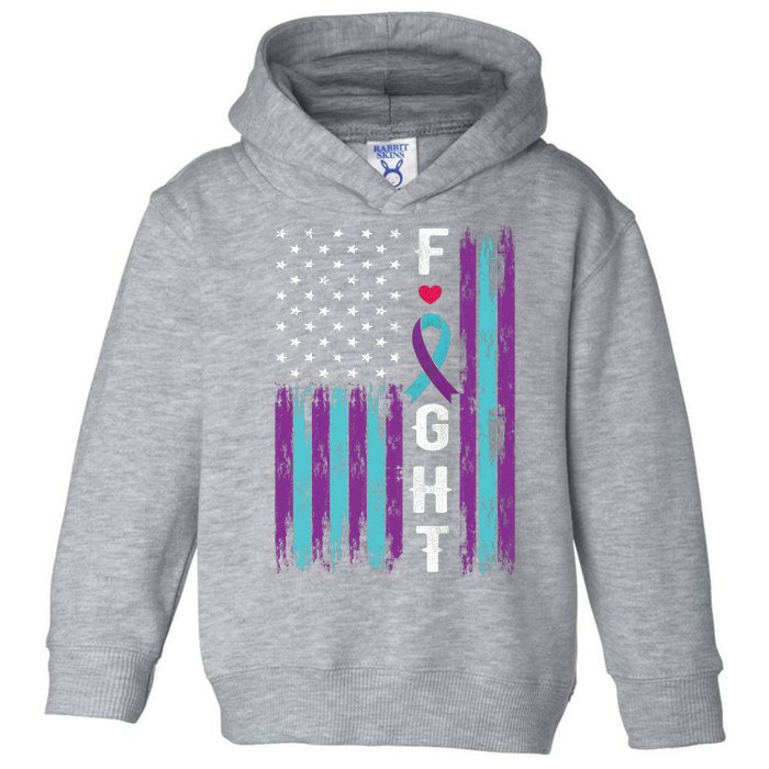 Fight Ribbon American Flag Suicide Prevention Awareness Toddler Hoodie