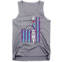 Fight Ribbon American Flag Suicide Prevention Awareness Tank Top