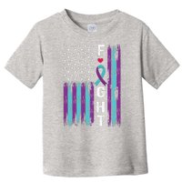 Fight Ribbon American Flag Suicide Prevention Awareness Toddler T-Shirt