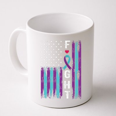 Fight Ribbon American Flag Suicide Prevention Awareness Coffee Mug