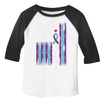 Fight Ribbon American Flag Suicide Prevention Awareness Toddler Fine Jersey T-Shirt