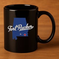 Fort Rucker Alabama AL Map 11oz C Handle Ceramic Mug