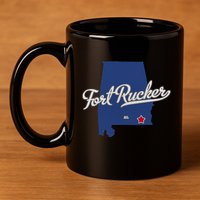 Fort Rucker Alabama AL Map 11oz C Handle Ceramic Mug