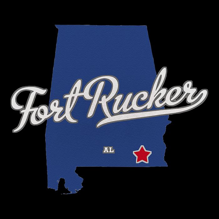 Fort Rucker Alabama AL Map Drawstring Bag