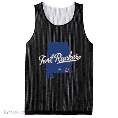 Fort Rucker Alabama AL Map Mesh Reversible Basketball Jersey Tank