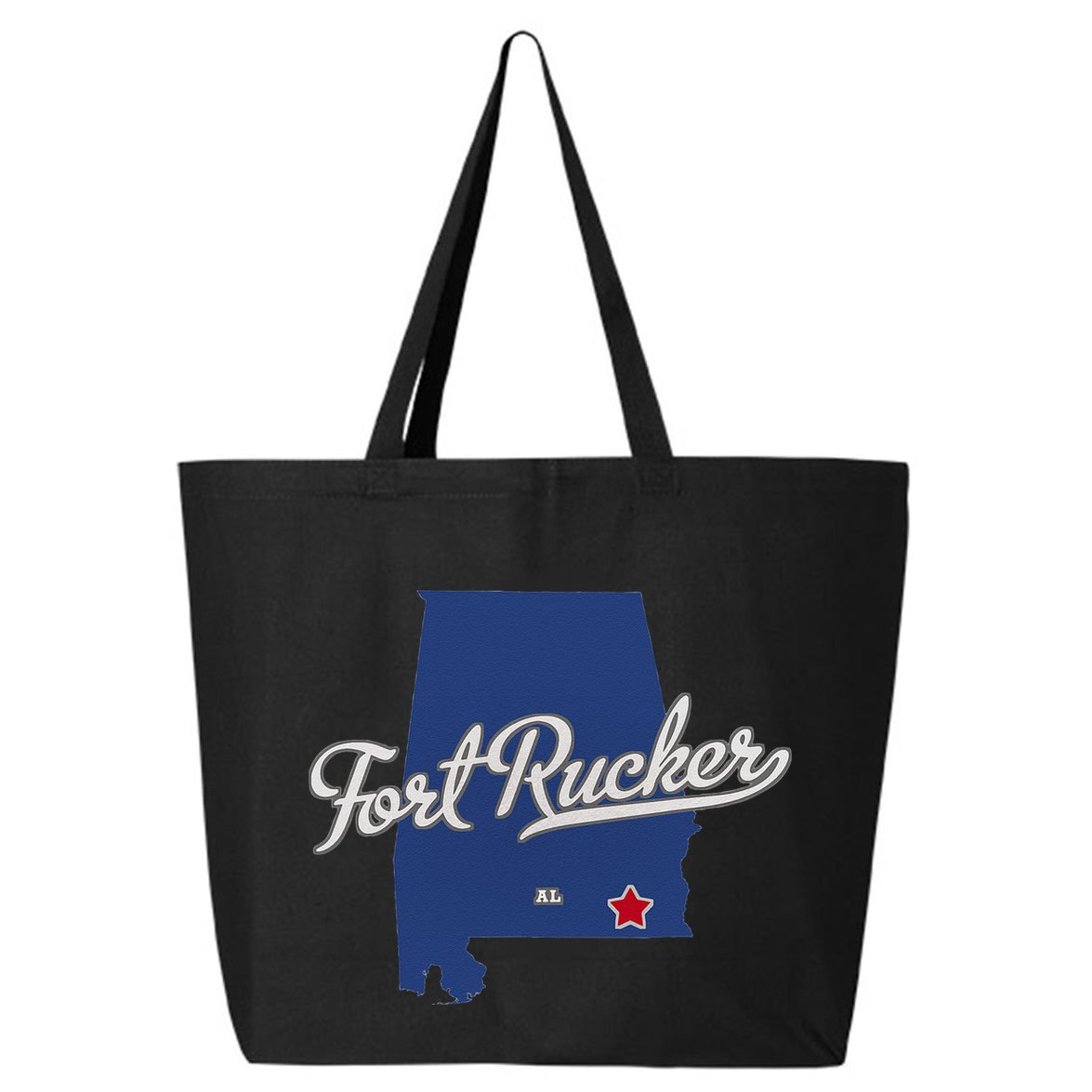 Fort Rucker Alabama AL Map 25L Jumbo Tote
