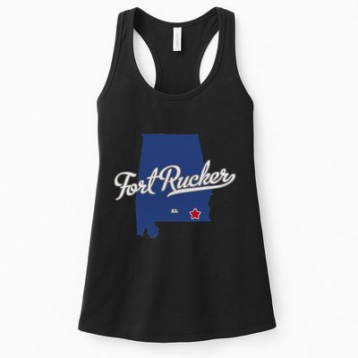 Fort Rucker Alabama AL Map Womens Tank Top