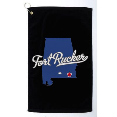 Fort Rucker Alabama AL Map Golf Towel