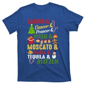 Funny Reindeer Alcohol Names Christmas Party Gift T-Shirt