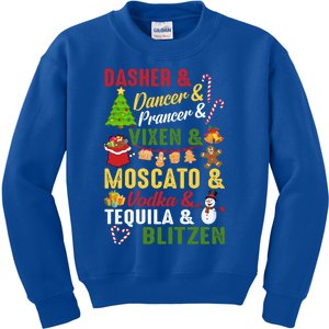 Funny Reindeer Alcohol Names Christmas Party Gift Kids Sweatshirt