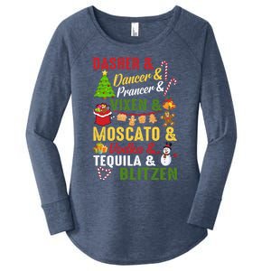 Funny Reindeer Alcohol Names Christmas Party Gift Women's Perfect Tri Tunic Long Sleeve Shirt