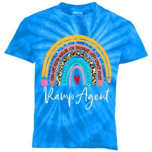 Funny Ramp Agent Rainbow Leopard Travel And Tourism Work Great Gift Kids Tie-Dye T-Shirt