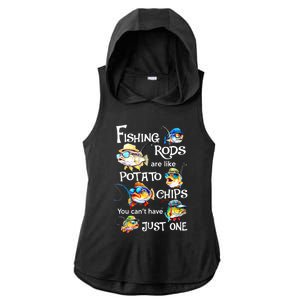 Fishing Rods Are Like Potato Chips You CanT Have Just One Ladies PosiCharge Tri-Blend Wicking Draft Hoodie Tank