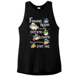 Fishing Rods Are Like Potato Chips You CanT Have Just One Ladies PosiCharge Tri-Blend Wicking Tank