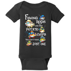 Fishing Rods Are Like Potato Chips You CanT Have Just One Baby Bodysuit