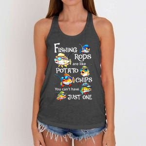 Fishing Rods Are Like Potato Chips You CanT Have Just One Women's Knotted Racerback Tank