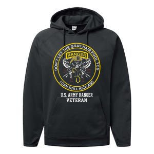 Funny Retired Army Ranger Veteran USA Military Vet Performance Fleece Hoodie