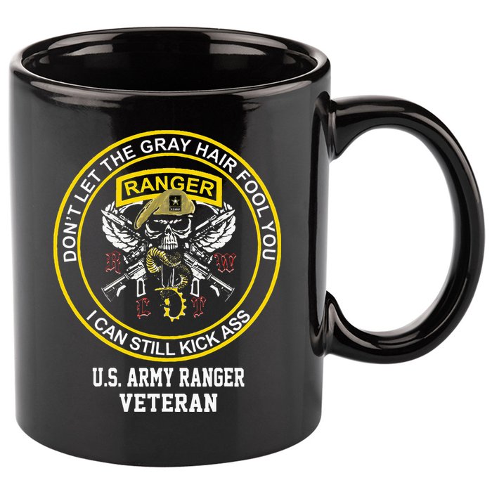 Funny Retired Army Ranger Veteran USA Military Vet 11oz C Handle Ceramic Mug