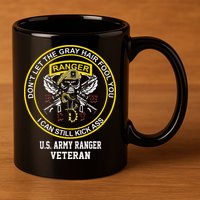 Funny Retired Army Ranger Veteran USA Military Vet 11oz C Handle Ceramic Mug
