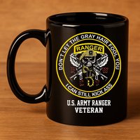 Funny Retired Army Ranger Veteran USA Military Vet 11oz C Handle Ceramic Mug