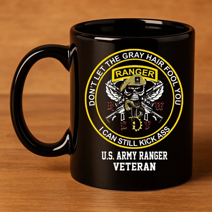 Funny Retired Army Ranger Veteran USA Military Vet 11oz C Handle Ceramic Mug