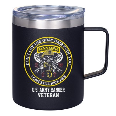 Funny Retired Army Ranger Veteran USA Military Vet 12oz Stainless Steel Coffee Mug