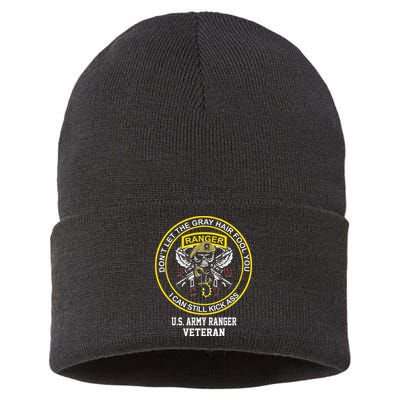 Funny Retired Army Ranger Veteran USA Military Vet Sustainable Knit Beanie