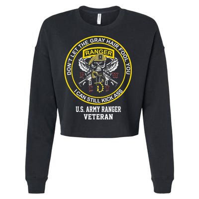 Funny Retired Army Ranger Veteran USA Military Vet Cropped Pullover Crew