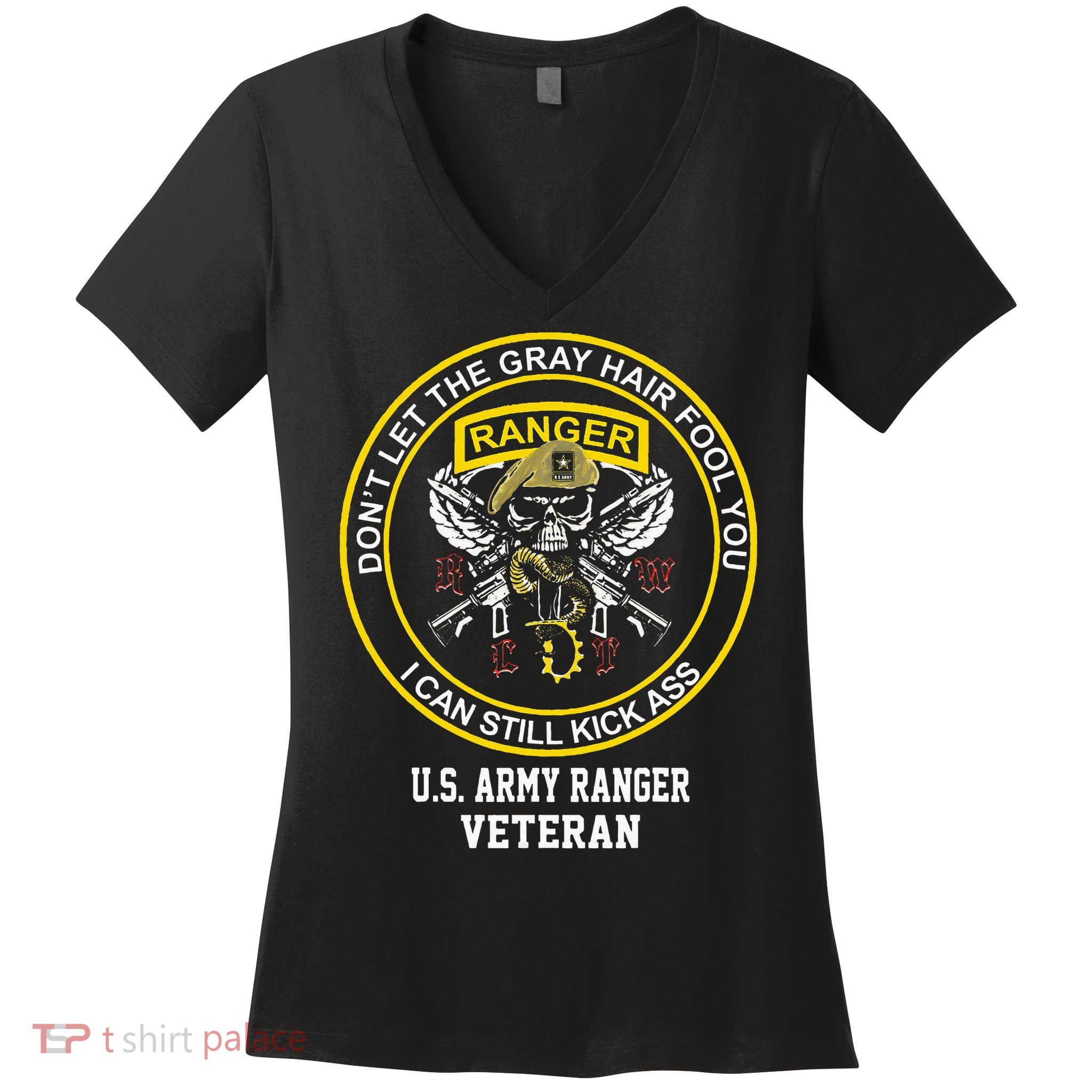 Funny Retired Army Ranger Veteran USA Military Vet Women's V-Neck T-Shirt