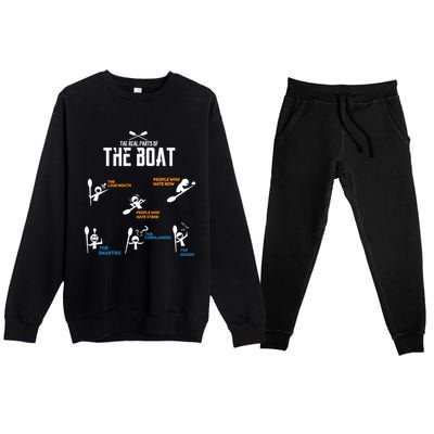 Funny Rowing And Boating Gift Premium Crewneck Sweatsuit Set